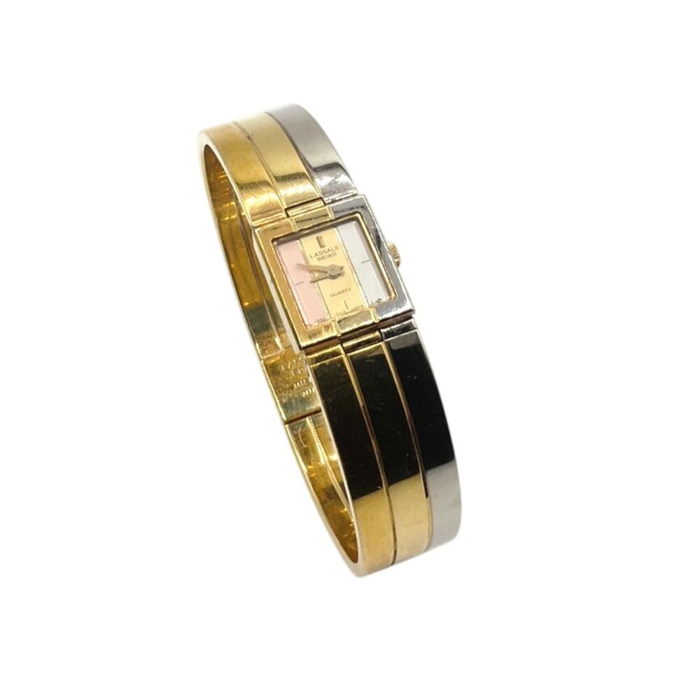 Vintage Seiko Lassale "The Trinity" Tri-Color Bangle Watch Size 6